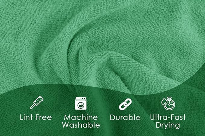 Avalon Towels Microfiber Cleaning Cloths (Value Pack of 36) - Size 16 x 16 Inches, Highly Absorbent Cleaning Rags, Lint Free, Reusable and Washable, Microfiber Towels for Cars