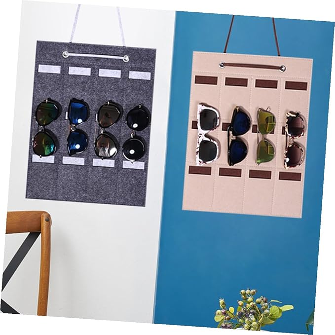 VALICLUD Felt Sunglasses Organizer Hanging Bag 30x40cm Small Storage Pouch Wall-Mounted Glasses Holder for Eyewear and Jewelry Storage