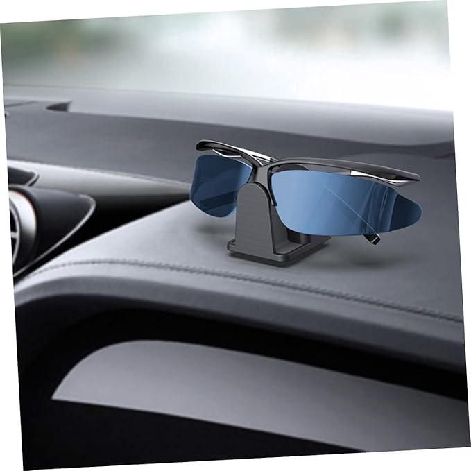 Angoily 2pcs Wall-Mounted Eyeglasses Bracket and Desktop Sunglasses Storage Stand Holder for Car and Home, Black Eyewear Organizer Rack