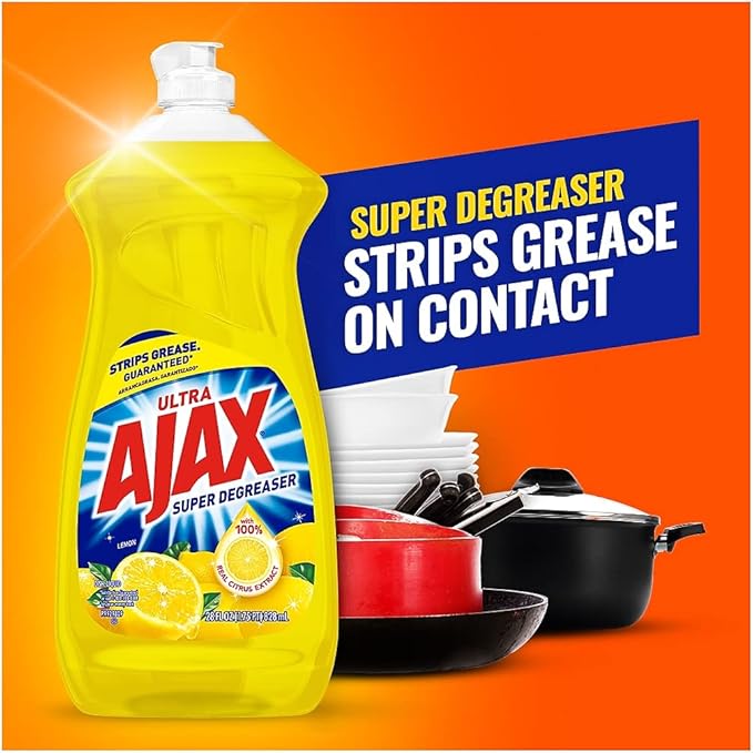 Ajax 44673 Dish Detergent Lemon Scent 28 oz Bottle 9/Carton