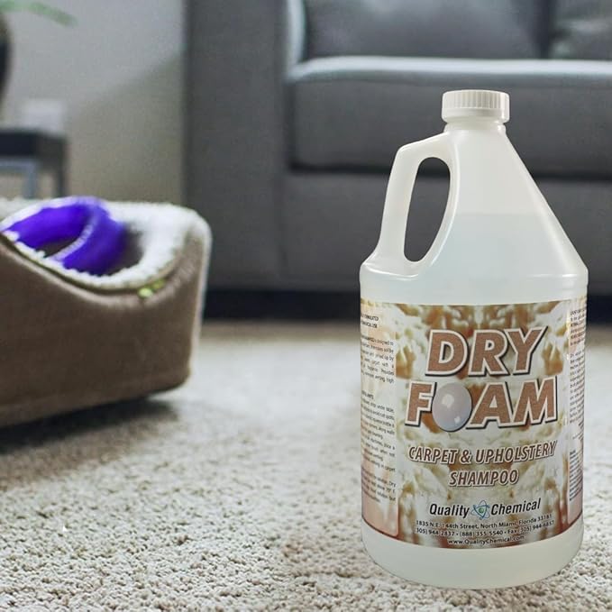Quality Chemical Dry Foam - Premium Carpet Shampoo - Industrial Strength Dry & Wet Cleaner for Stains, Soil Removal, Leaves Fresh Scent Dry Carpet Shampoo (Pack of 1)