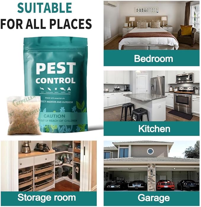 Pest Control Pouches, Rodent Repellent, Mouse Repellent Repel Mice, Mouse,Rats,Ants,Roaches,Spiders, Moths & Other Pest, Rat Repellent Safe for Kids & Pets, Mice Repellent Indoor- 10 Pouches