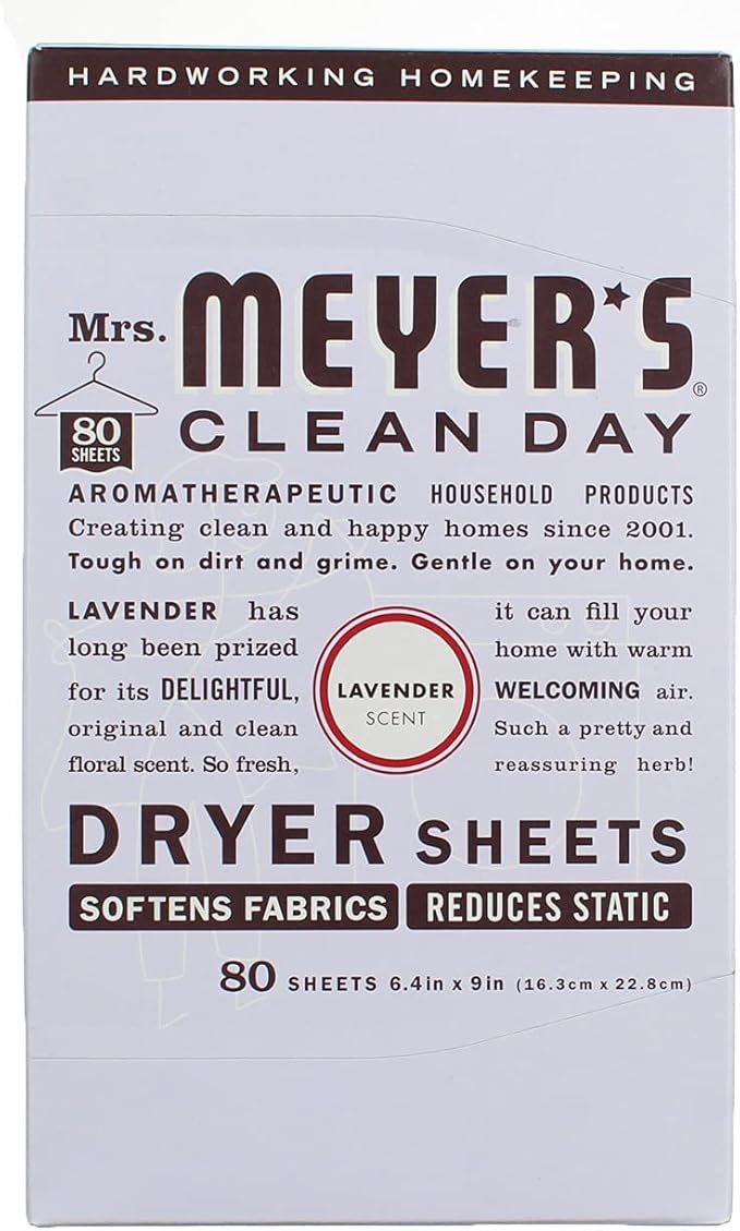 Mrs Meyer's Clean Day Dryer Sheet, 80 Count