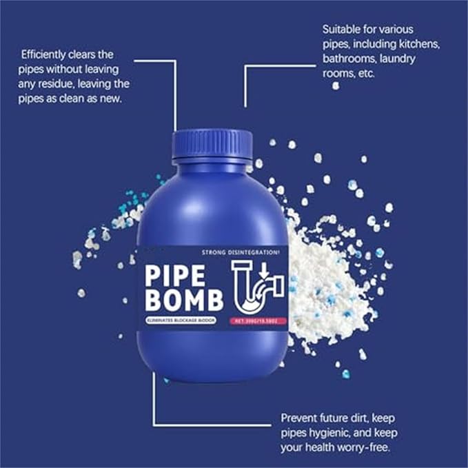 Multi-purpose Drain Cleaner, 10.6oz Powerful Sink and Drain Cleaner, Professional Strength Pipe Dredging Formula for Kitchen Sinks, Shower Drains, Tubs, Dissolves Blockages (1pcs)