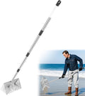 Sand Flea Rake, Long Handle Sand Sifter with 65-Inch Pole - Stainless Steel Shark Tooth Sifter, 13-Inch Wide Mesh Screen for Beach, Seaside Collecting of Fleas, Shark Teeth & Seashells