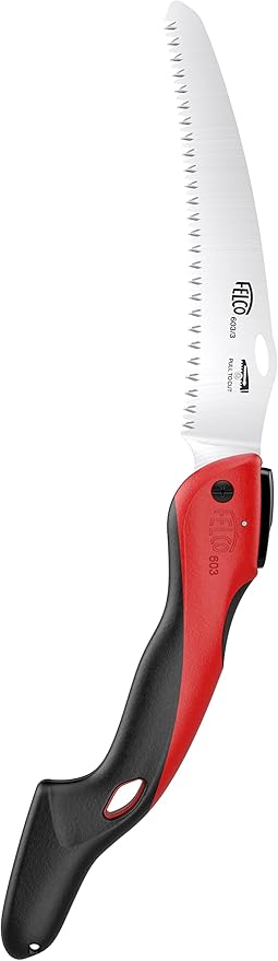 FELCO 603 Folding Pruning Saw – Curved Pull-Stroke Saw for Tree Trimming & Elevated Cut | Tree Branch Cutter | Folding Handsaw with Chrome-Plated 8" Blade, Non-Slip Handle, Blade Lock, Swiss Precision