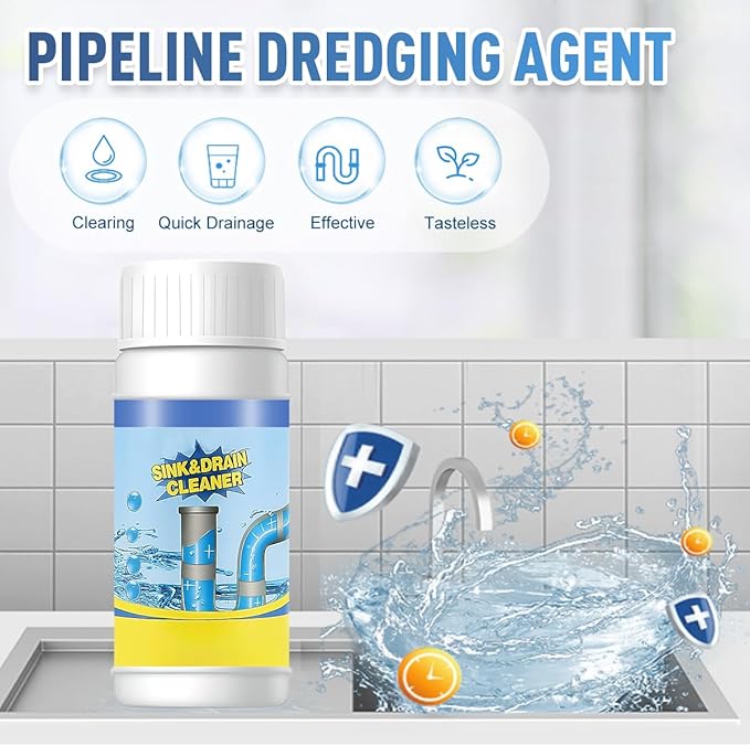 2026 New Sink Drain Cleaner, Sink and Drains Cleaner, Multi-functional Sink and Drains Cleaner Powder Cleaning, Drain Cleaner Foam Cleaner, Powerful Pipe Dredging Agent for Home Kitchen Toilet (3Set)