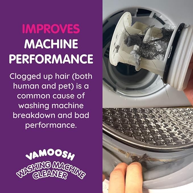 Vamoosh 6-in-1 Washing Machine Cleaner | Dissolves Pet Hair | No Harmful Chemicals | Removes Limescale | Eliminates Odor | Descales | Cotton Fresh Scent | For Front Load. | 150g (Pack of 6)