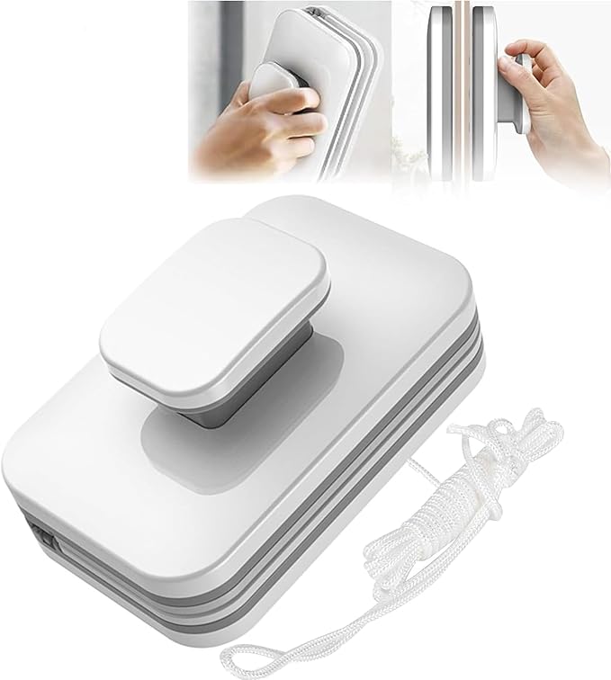 Magnetic Windshield Cleaner Tool, Double-Sided Window Cleaner Glass Wiper, Magnetic Window Cleaner, Magnetic Windshield Cleaner for High Rise Double Glazed Windows Thickness