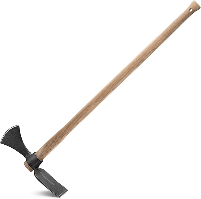 Cutter Mattock Digging Tool - 42” Garden Hoe and Hand Pick Axe Splitting Hatchet with Steel Blades and Wood Handle -Pickaxe for Digging Tools for Hard Ground, Weeding, Planting by Kings County Tools