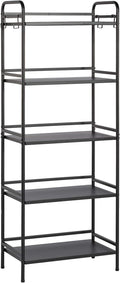 HDANI Storage Shelves, 5-Tier Metal Storage Rack with Shelf,Shelf Organizer,Garage Standing Shelving Unit for Laundry,Bathroom,Kitchen,Pantry, Closet,23.6''W X 13.8''D X 63''H,Black