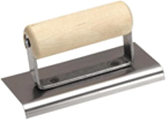 MARSHALLTOWN QLT Stainless Steel Hand Edgers, Wood Handle Material, 152mm Width, 203mm Length, 19mm Radius, 22mm Lip, Made In The USA, CE525S
