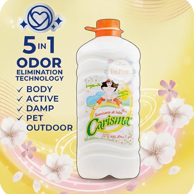 Carisma Fabric Softener Liquid - Floral Fresh Scent, Eliminates Tough Odors - Safe for All Fabrics & Washers, Long-Lasting Softness (1 Gallon)