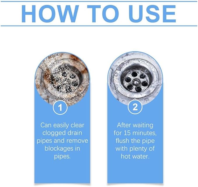 Crystal Lye Drain Opener,Powerful Pipe Dredging Agent,All Purpose Drain Cleane, Sink and Drain Cleaner Powder,for Bathroom and Kitchen Sinks,Drains,Shower Pipes