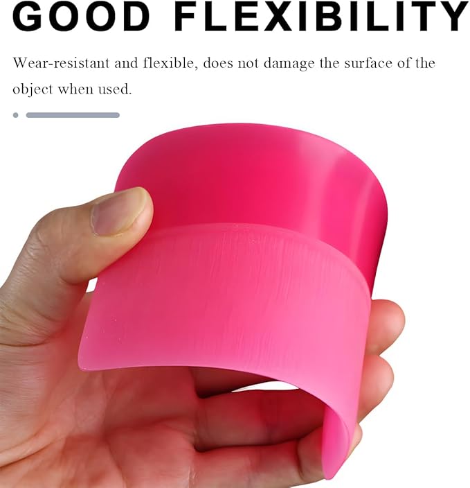 5 in 1 Rubber Squeegee Kit, Anti-Scratch Flexible Soft Matte TPU Coating Scraper Kit, Small Tint Squeegee Water Blade Scraper for Paint Protection Film Household Cleaning (Pink)