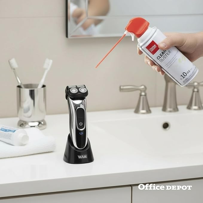 Office Depot Cleaning Duster, 10 Oz Compressed Canned Air for Electronics, Keyboard Cleaner for Computer, Laptop, PC, Printer, Office Equipment, Moisture-Free, Pack of 3