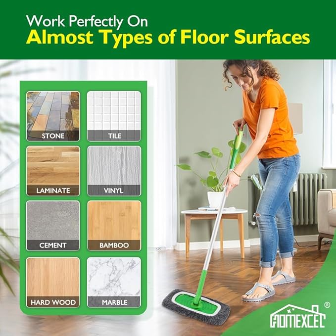 HOMEXCEL Reusable Microfiber Mop Pads Compatible with Swiffer Sweeper-8 Pack Washable Wet Pad Refills for Wet & Dry Use,Floor-Grey Cleaning Mop Head Pads Refills for Household Cleaning,Grey