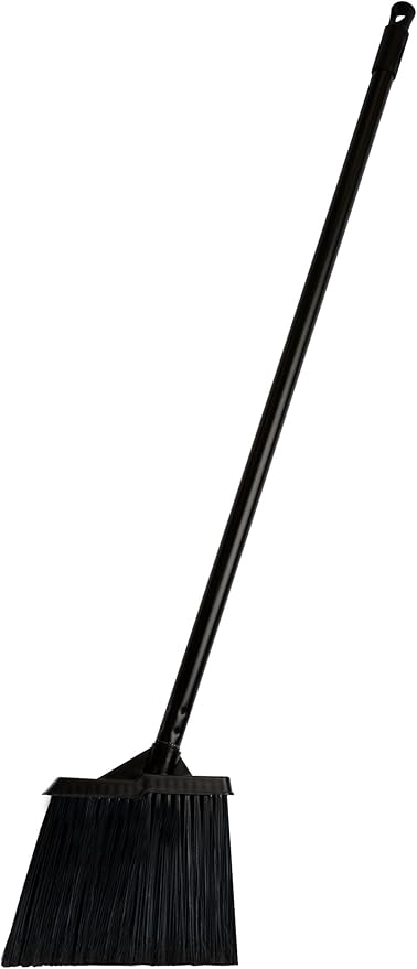 Janico 4051 Bristles Lobby Angle Broom, Flagged Bristles, Metal Handle,Black