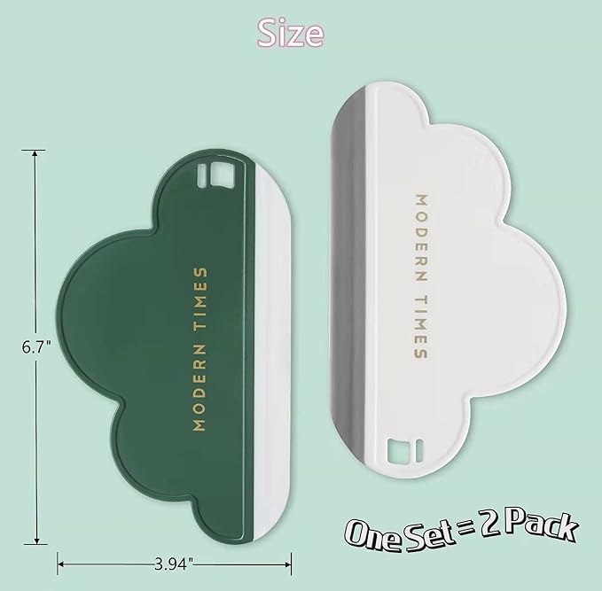 2 Pack Silicone Squeegees with Water Blades Wiper Board Compact Cleaner for Home Kitchen Countertop Car Window Bathroom Mirror,Green White