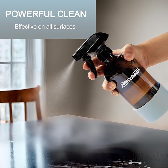 flowcheer Multi-Surface Cleaner Kits-2 Pack Reusable Spray Bottles & 4 Pack All Purpose Cleaner Refills Tablet, 4 x 16.9 Fl oz Bottles of Spray Cleaner Lemon and Lavender Scent