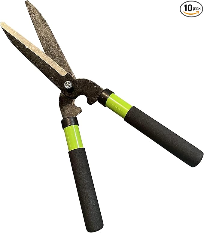 GARDEN GURU Hedge Shears Clippers for Trimming & Shaping Borders, Boxwood, Decorative Shrubs – 15 inch High Carbon Steel Gardening Hedge Clippers & Shears with Comfort Grip Handles - 1 Case (10 Pcs)
