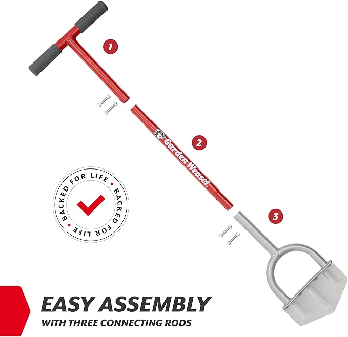 Garden Weasel Edger-Chopper Manual Lawn Edger Tool - Sod Cutter and Trenching Shovel for Clean Garden Borders - Ergonomic Handle and Carbon Steel Blade Latest Model 91714-3