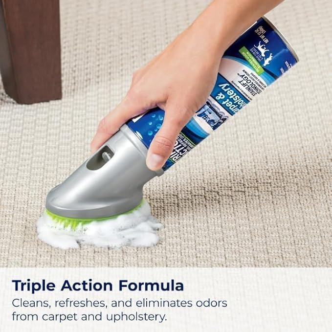 Woo-lite Carpet and Upholstery Foam Cleaner with Built-in Brush, Triple Action Stainlift Technology, Pet Odor Eliminator