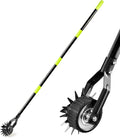 Wheel Rotary Lawn Edger - Manual Grass Edger with Long Handle (66.9 Inch), Adjustable for Landscaping, Garden, Yard
