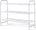 Kitsure Shoe Rack - Stainless Steel Shoe Organizer, Sturdy Shoe Rack for Closet and Front Door Entrance, Free Standing Shoe Shelf, Closet Organizers and Storage, 25.6" Wide - 3 Tier, White