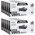 ForPro Disposable Vinyl Gloves, Black, Industrial Grade, Powder-Free, Latex-Free, Non-Sterile, Food Safe, 2.75 Mil. Palm, 3.9 Mil. Fingers, Medium, 100-Count (Pack of 10)