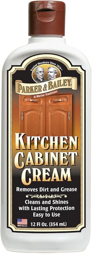 Parker & Bailey Kitchen Cabinet Cream, Multi Surface Cleaner & Furniture Cleaner, Quick Shine Wood Restorer & Protector for Cabinets, Tables & Surfaces, Renews & Restores a Finish for Wood, 16oz