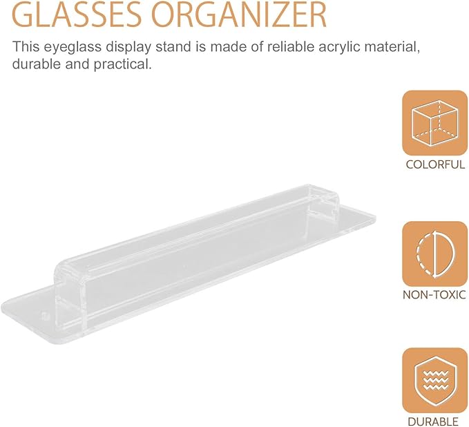 Uonlytech Wall-Mounted Glasses Rack Acrylic Eyewear Organizer Creative Glasses Storage Display Holder for Home and Shop