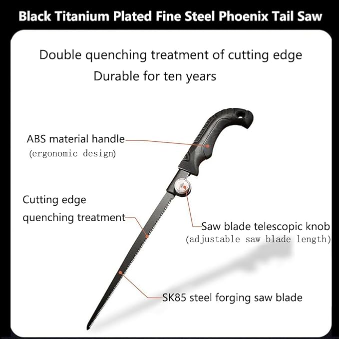 Hand Saw With Sheath,Saws Blades Retractable Gardening,Outdoor Portable Hand Pull,Durable Three Blade Toothed Steel Mini Saw,For Camping, Gardening, Cutting Wood, Pvc, Bone, Pruning appliance
