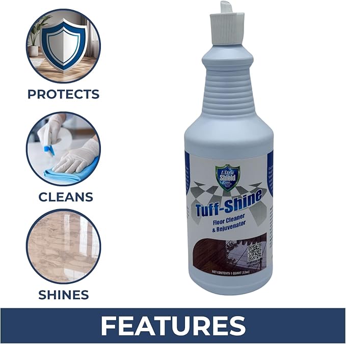 ULTRASHIELD ULTRA SHIELD TUFF-SHINE Clean Enhance and Protects Multi Surface Cleaner Floor Cleaner and Polish | Vinyl Floor Cleaner | Rejuvenate Floor | Laminate Floor Polish (1 Quartz Bottle)