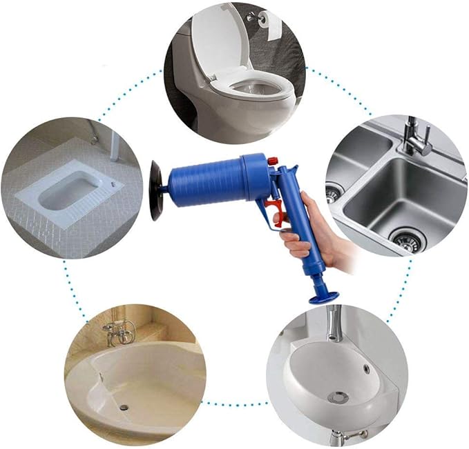 Toilet Plunger, Air Drain Blaster, Pressure Pump Cleaner, High Pressure Plunger Opener Cleaner Pump for Bath Toilets, Bathroom, Shower, Sink, Bathtub, Kitchen Clogged Pipe