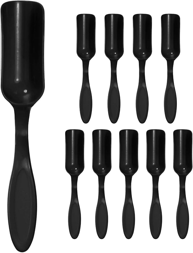 10-Pack Mini Gardening Shovel Spoons, Plastic Garden Soil Scoops for Cultivation Digging Transplanting/Flower Planting/Plant Succulent, Colorful Small Gardening Tools [Black]