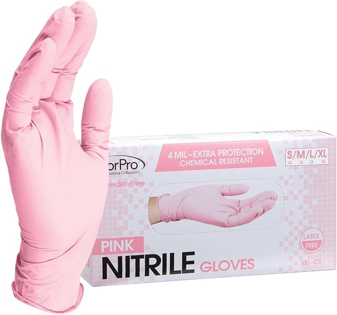ForPro Disposable Nitrile Gloves, Chemical Resistant, Powder-Free, Latex-Free, Non-Sterile, Food Safe, 4 Mil