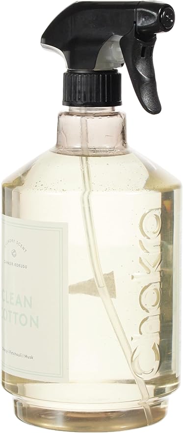 Chakra Freshener Fabric Spray - Long-Lasting Multi-Purpose Laundry Scent for Bedding, Clothes & Home Fabric Deodorizer, Luxury Room Deodorizer, Linen Spray w/Trigger, 33.8 fl oz, Clean Cotton