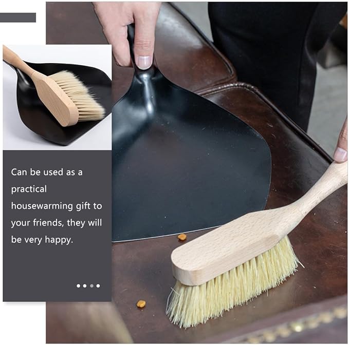 Mini Broom and Dustpan Set with Handle, Handheld Household Cleaning Accessory for Desktop and Office, 2pcs Portable Sweeping Tool for Small Debris Removal