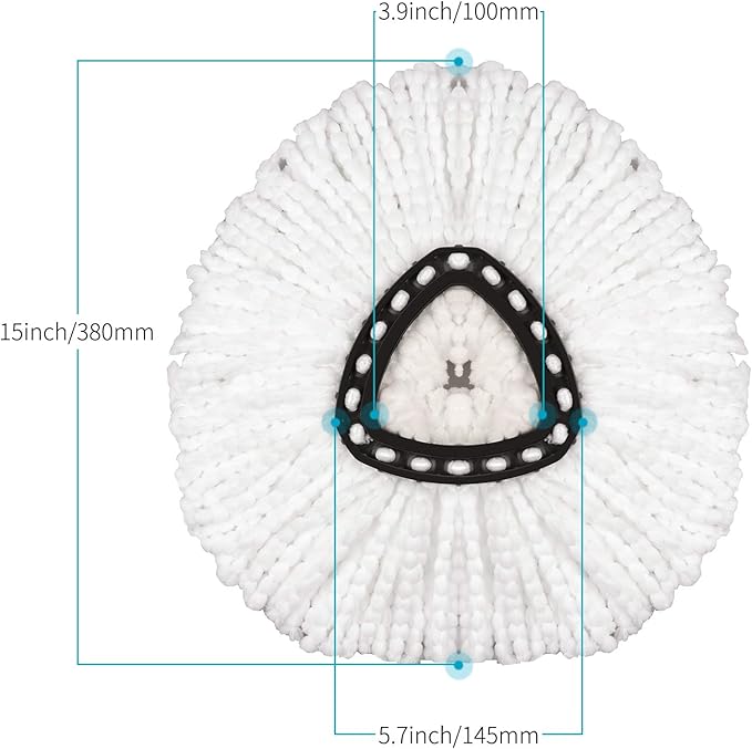 3 Pack Mop Replacement Head Mop Refills EasyWring Spin Mop Refills