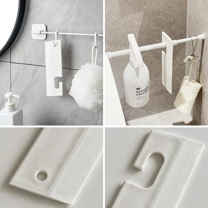 2PCS,White Silicone Squeegee with Hanging Hole, Water Blade for Cleaning Kitchen Countertops Sink, Bathroom Shower Mirrors Glass, Car Windows Wiper Scraper, Flexible Waterblade Cleaner Tool