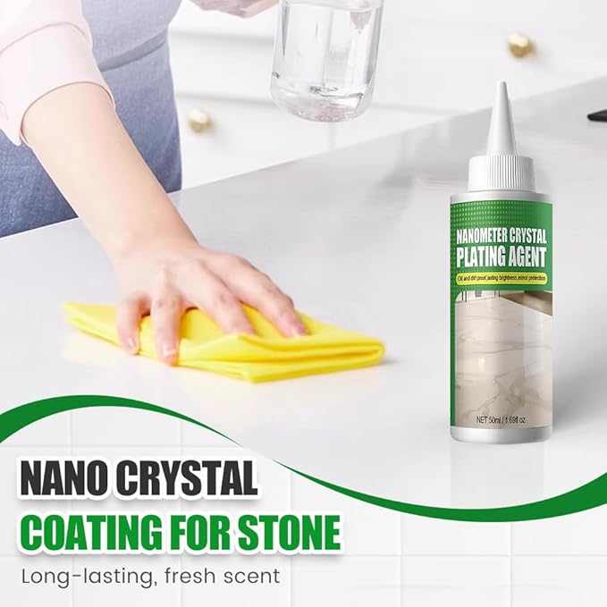 Nano Crystal Coating Agent For Tile & Furniture, 2026 New Granite Countertop Cleaner and Sealer with Protection, Quartz Marble Stone Polish Cleaner for Permanent Hold & Shine Effect Fast Drying (1Pcs)