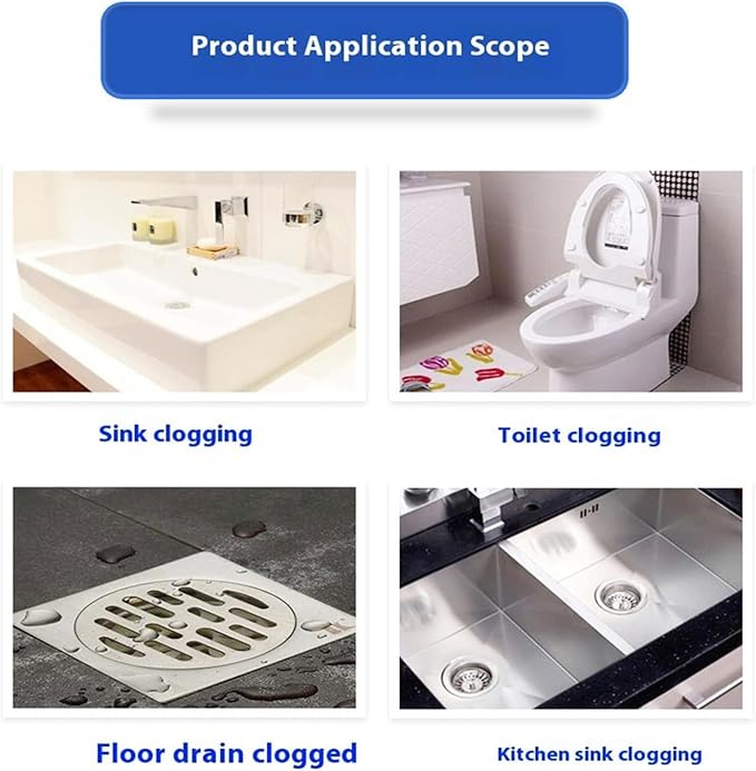 Sink and Drain Cleaner, Wild Tornado Cleaner Drain Cleaner, Multi-functional Pipe Dredge, Powerful Sink and Drains Cleaners Powder for Kitchen and Bathroom (2)