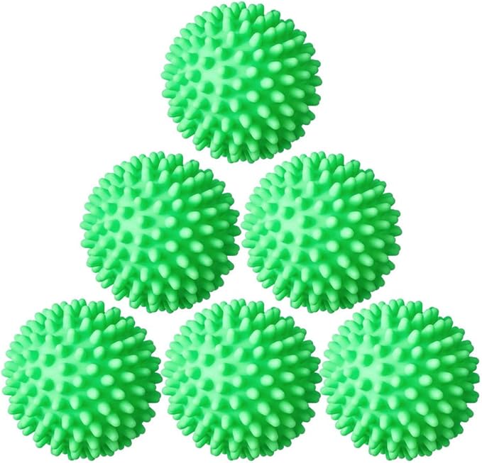 Reusable Dryer Balls Laundry Wash Dryer Balls Anti-static Fabric Softener Laundry Washing Ball, 6pcs (Dark green)