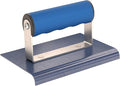 Bon Blue Steel Edger 6 in. x 4 in. Concrete Finishing Tool 3/8 in. Radius 1/2 in. Lip Comfort Grip Handle Flexible Blade