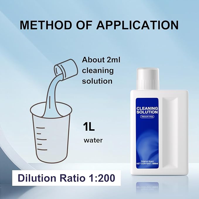 Floor Cleaning Solution Original Scent Compatible with Dreame Cleaning Solution, Residue & Streak Free, Suitable for All Robot Vacuum Cleaners and Wireless Wet Dry Dual-Use Vacuum Cleaners