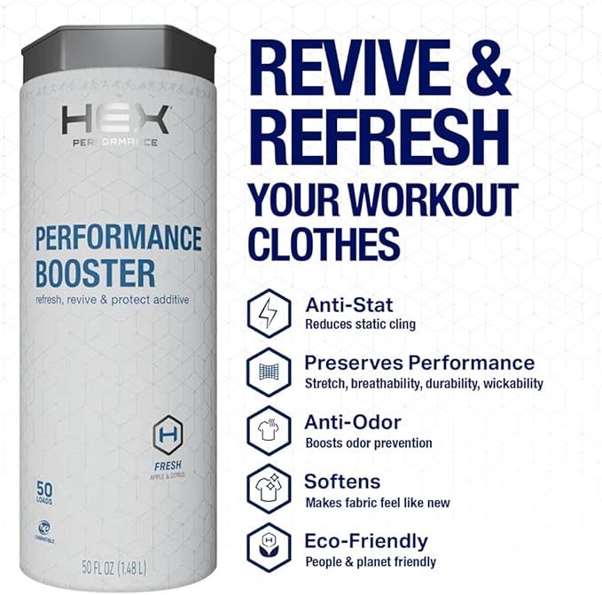 HEX Performance Fabric Booster, Fresh, 100 Load (Pack of 2) - Safe for Activewear, Made for Sensitive Skin, Eco-Friendly