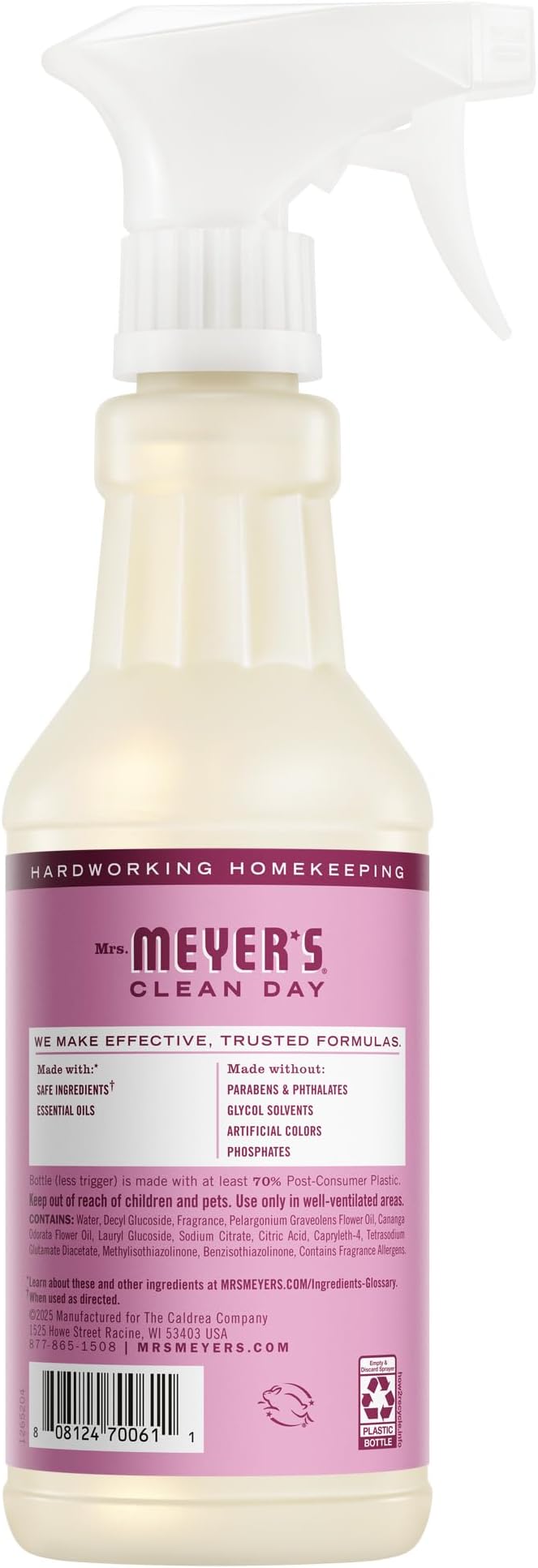 MRS. MEYER'S CLEAN DAY Multi-Surface Everyday Cleaner, Peony Scent, 16 Fl Oz Bottle - 3 Pack