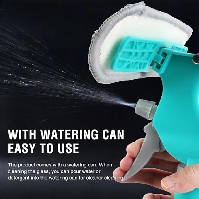 4 in 1 Window Cleaning Kit, Professional Window Vacuum Squeegee with Spray Bottle, Cleaner Brush Tools for Shower Wall Mirror Glass Car Windshield Countertop