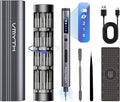 Mini Electric Screwdriver Cordless Set,60 PCS Magnetic Bits Screwdriver Set with 3-Level Torque,LCD Display,Demagnetizer/Magnetizer,LED Lights,Repair Tool Kit for Camera,Toys,Phone